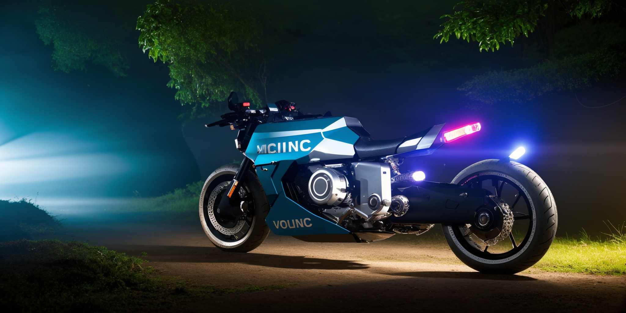 01939-3314100104-Sci-fi motorcycles,white and blue science fiction ground industrial police car in a lush jungle, science fiction, cinematic ligh.png